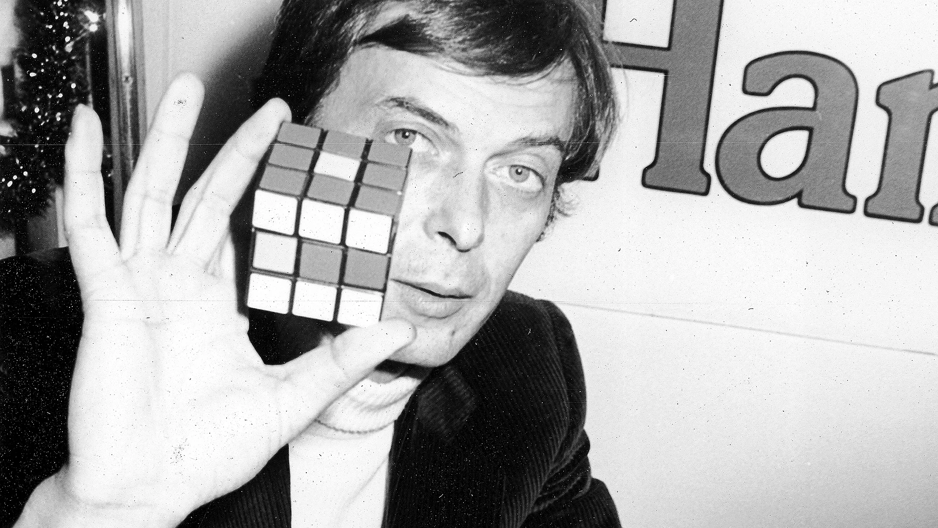 Ernő Rubik with his cube