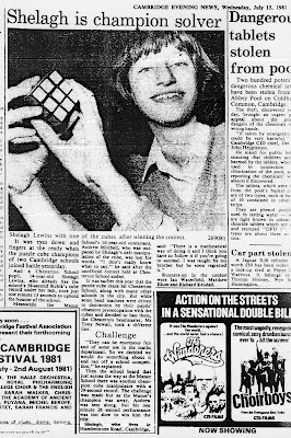 Newspaper clipping about Rubik's Cube
